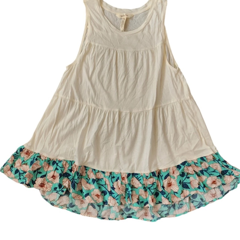 Matilda Jane Cream and Blue Tiered tank “The wonderment meant to be top”